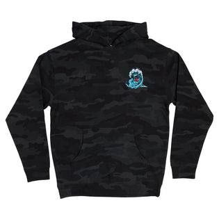 Screaming Wave Youth Santa Cruz Pullover Hoodie Black Camo