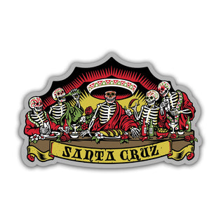 Guzman Dead Diners 4.25in Santa Cruz Stickers (25 Pack) Multi