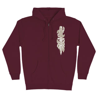 Dressen Rose Dagger Opus Mens Santa Cruz Zip Hoodie Maroon
