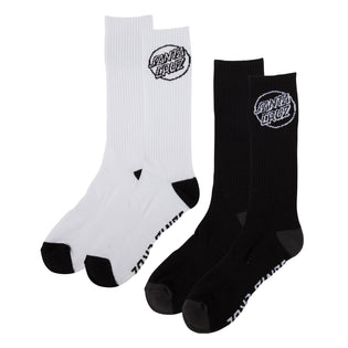Opus Strip Crew Mens Santa Cruz Socks X2 Pairs Black/White