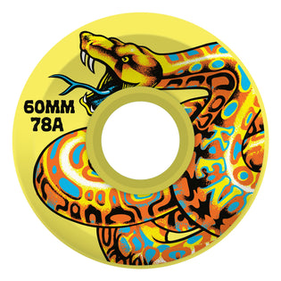 60mm Jeff Kendall Snake Yellow 78a Slime Balls Skateboard Wheels Yellow