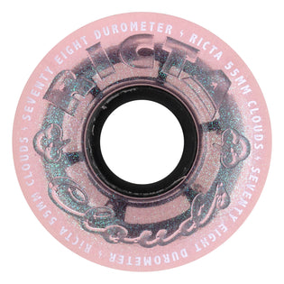 55mm Clouds Iridescent Pink 78a Ricta Skateboard Wheels Pink