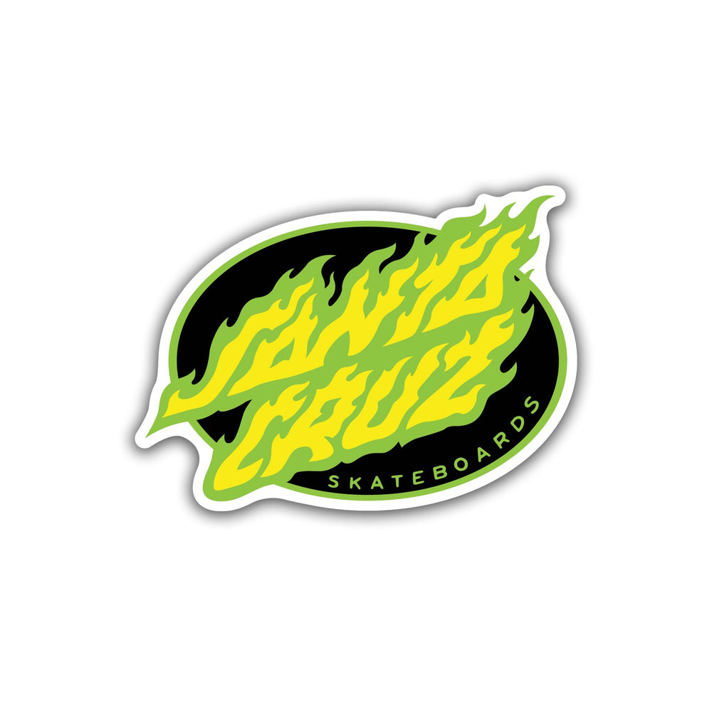 Oval Flame Dot Sticker | Skate Stickers | Santa Cruz Canada