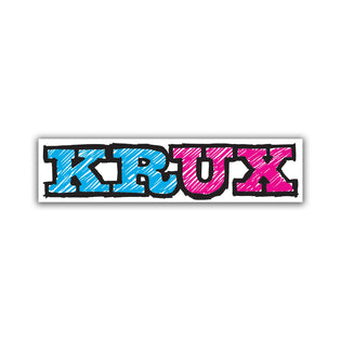 Sketchy Chunk Logo 4in Krux Stickers (25 Pack) Blue/Pink