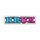 Sketchy Chunk Logo 4in Krux Stickers (25 Pack) Blue/Pink