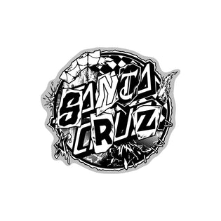 Pay Off Dot 4in Santa Cruz Clear Sticker (5 Pack) White/Black